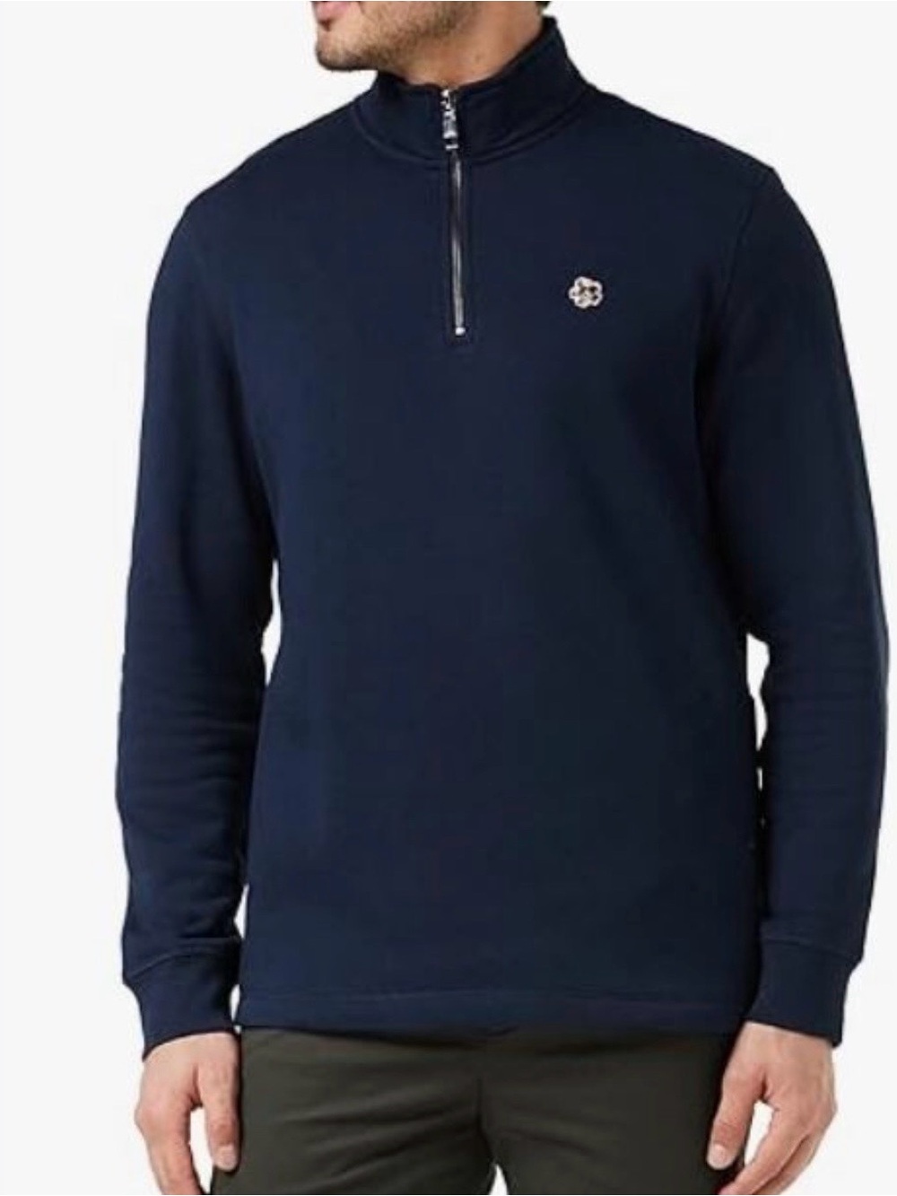 Ted Baker Men's Navy Half-Zip Mock Neck Sweater